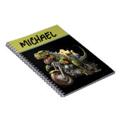 Tyrannosaurus Rex Dinosaur Riding Motorcycle Notitieboek (Rechterzijde)