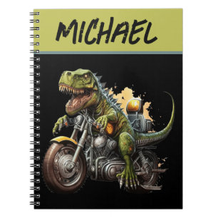 Tyrannosaurus Rex Dinosaur Riding Motorcycle Notitieboek