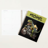 Tyrannosaurus Rex Dinosaur Riding Motorcycle Planner (Display)