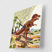 Tyrannosaurus Rex Dinosaur Vierkante Klok (Hoek)