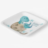 Tyrannosaurus Rex Dinosaurus Jongen Verjaardagsfee Papieren Bordje (Gebogen)