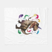 Tyrannosaurus Rex dinosaurus met eenhoorn Fleece Deken (Voorkant (Horizontaal))