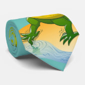 Tyrannosaurus Rex Dipping a Toe in Water Stropdas (Opgerold)