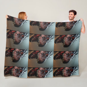 Tyrannosaurus rex eng gezicht, fleece deken