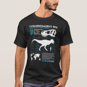 Tyrannosaurus Rex Fact Sheet Dinosaurus Feiten T-shirt