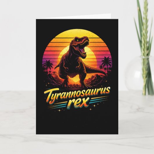 Tyrannosaurus Rex Feestdagen Kaart (Voorkant)