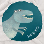 Tyrannosaurus Rex Fun gepersonaliseerd Rond Kussen<br><div class="desc">Een leuke Tyrannosaurus-dinosaurus met een moderne lettertypenaam die kan worden gewijzigd om te personaliseren. Originele versie door Nic Squirrell.</div>