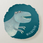 Tyrannosaurus Rex Fun gepersonaliseerd Rond Kussen (Voorkant)