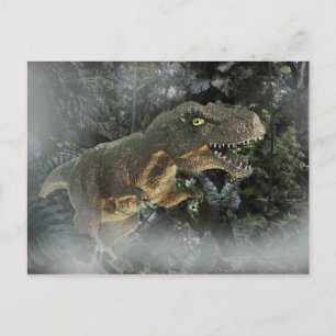 Tyrannosaurus Rex in het Oerwoud. Briefkaart