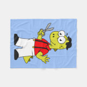 Tyrannosaurus rex kapper met schaar. fleece deken (Voorkant (Horizontaal))