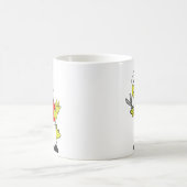 Tyrannosaurus rex kapper met schaar. koffiemok (Center)