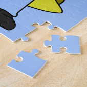 Tyrannosaurus rex kapper met schaar. legpuzzel (Zijkant)