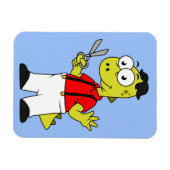 Tyrannosaurus rex kapper met schaar. magneet (Horizontaal)