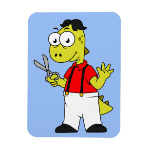 Tyrannosaurus rex kapper met schaar. magneet