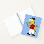 Tyrannosaurus rex kapper met schaar. notitieboek (Binnen)