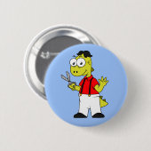 Tyrannosaurus rex kapper met schaar. ronde button 5,7 cm (Voorkant /achterkant)