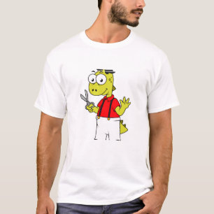Tyrannosaurus rex kapper met schaar. t-shirt