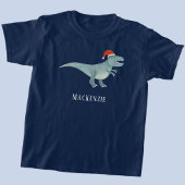 Tyrannosaurus rex kerstmuts gepersonaliseerd t-shirt