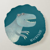 Tyrannosaurus Rex Leuk Gepersonaliseerd Rond Kussen (Achterkant)