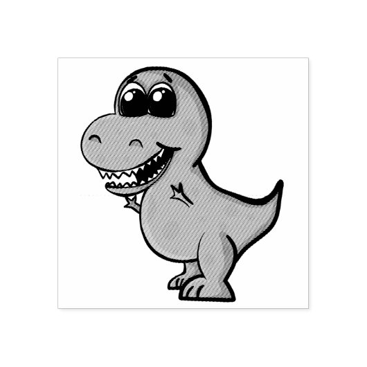 Tyrannosaurus rex Leuke geïllustreerde rode dinosa Rubberstempel (Afrduk)