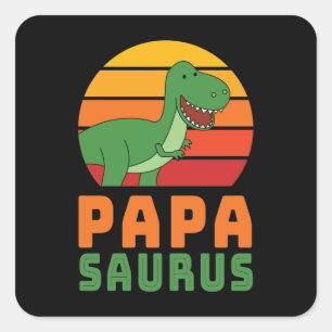 Tyrannosaurus Rex Papasaurus Dinosaur Vaderdag Vierkante Sticker