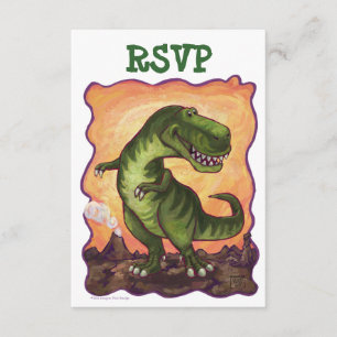 Tyrannosaurus Rex Party Center RSVP-kaart RSVP Kaartje