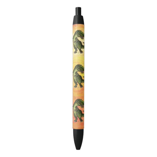 Tyrannosaurus Rex Pattern Sinaasappel Zwarte Inkt Pen (Voorkant Verticaal)