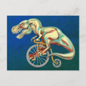 Tyrannosaurus Rex Rijden op een fiets Briefkaart (Voorkant)