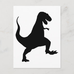 Tyrannosaurus rex Roaring en Stomping Silhouette Briefkaart