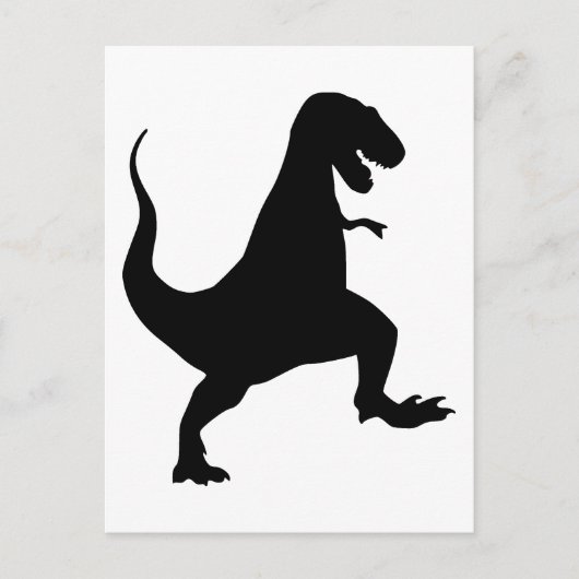 Tyrannosaurus rex Roaring en Stomping Silhouette Briefkaart (Voorkant)