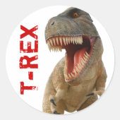 Tyrannosaurus Rex Ronde Sticker (Voorkant)