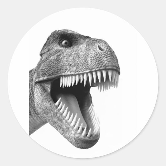 Tyrannosaurus Rex Ronde Sticker (Voorkant)