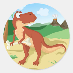 Tyrannosaurus Rex Ronde Sticker