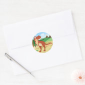 Tyrannosaurus Rex Ronde Sticker (Envelop)