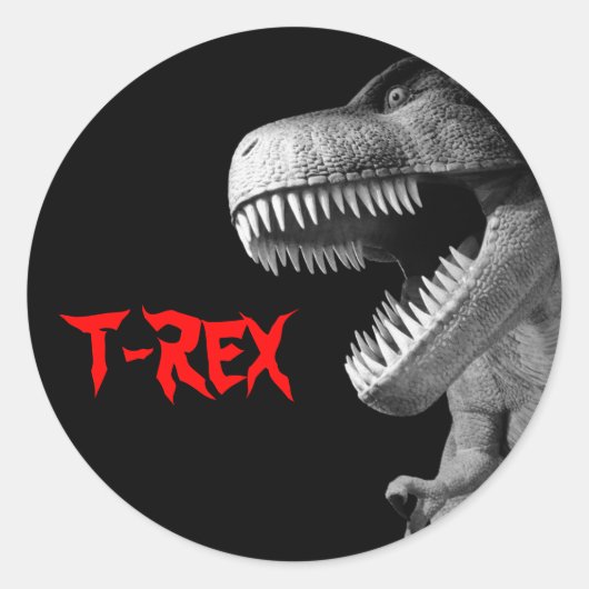 Tyrannosaurus Rex Ronde Sticker (Voorkant)