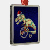 Tyrannosaurus rex santa metalen ornament (Rechts)