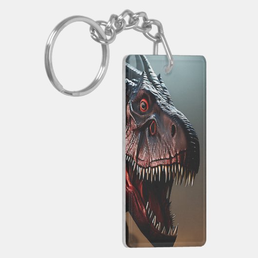 Tyrannosaurus Rex Scary Face, Keyring Sleutelhanger (Voorkant Links)