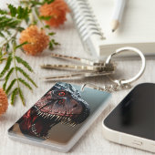 Tyrannosaurus Rex Scary Face, Keyring Sleutelhanger (Voorkant Rechts)