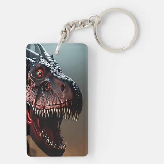 Tyrannosaurus Rex Scary Face, Keyring Sleutelhanger (achterkant)