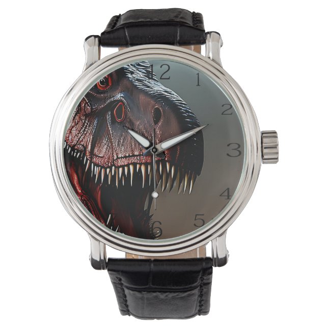 Tyrannosaurus Rex Scary Face, Mannen Watch Horloge (Voorkant)