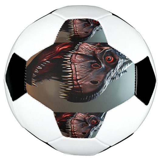 Tyrannosaurus Rex Scary Face, Soccerball Voetbal (Gedraaid)