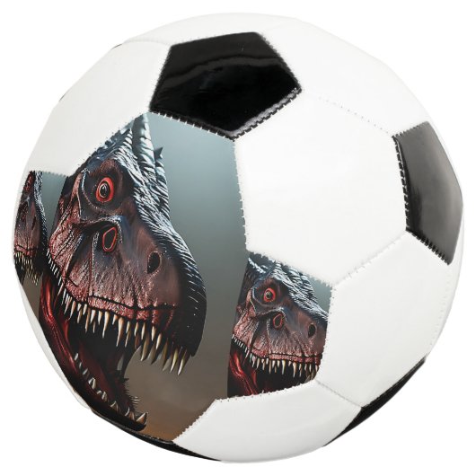 Tyrannosaurus Rex Scary Face, Soccerball Voetbal (Drie kwart)