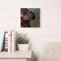 Tyrannosaurus Rex Scary Face, Wall Clock