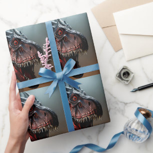 Tyrannosaurus Rex Scary Face, Wrapppapier Cadeaupapier