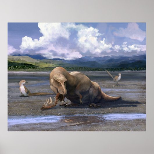 Tyrannosaurus rex scavening poster (Voorkant)