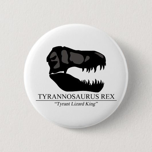 Tyrannosaurus Rex Skull Ronde Button 5,7 Cm (Voorkant)