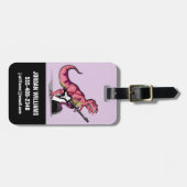 Tyrannosaurus rex speelt gitaar. bagagelabel (Voorkant horizontaal)