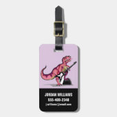 Tyrannosaurus rex speelt gitaar. bagagelabel (Voorkant verticaal)