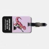 Tyrannosaurus rex speelt gitaar. bagagelabel (Achterkant horizontaal)