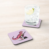 Tyrannosaurus rex speelt gitaar. bier onderzetter (Rechterzijde)